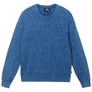 Stussy FW22 Strand Knit Sweater in Blue Medium